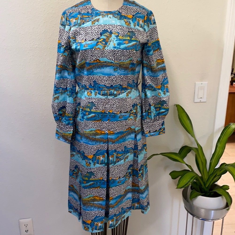70s designer silk dress